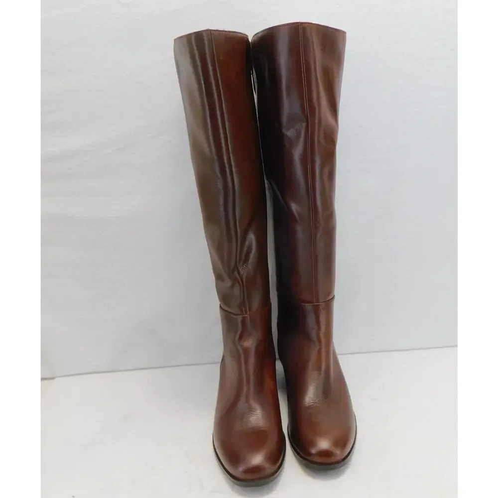 Rockport Evalyn Brown Tall Boot Saddle Block Heel Women's Size 7.5 - New - Picture 8 of 16